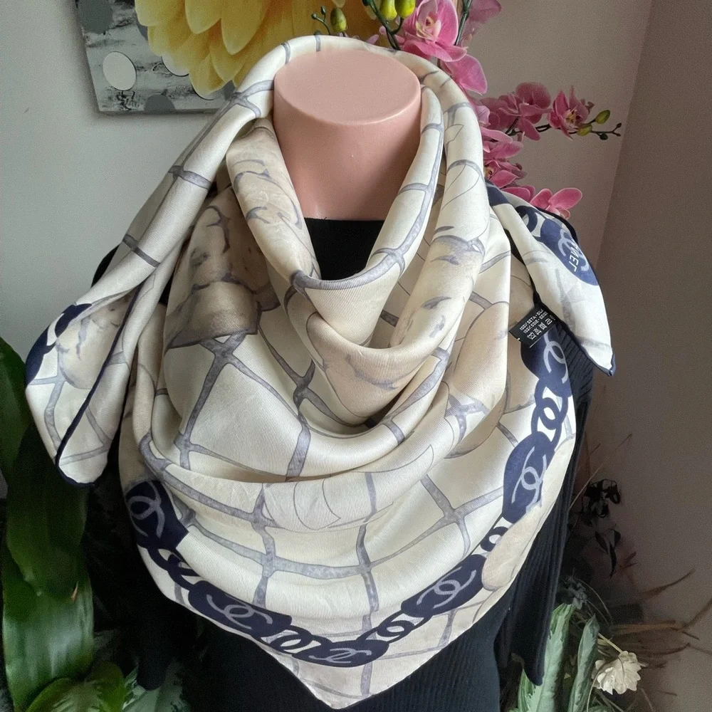 Chanel Silk Scarf. - Picture 6 of 16